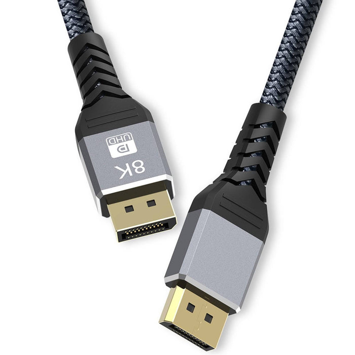 Prevo DP14-2M 8K Premium DisplayPort Cable, DisplayPort 1.4 (M) to DisplayPort 1.4 (M), 2m, Black - IT Supplies Ltd