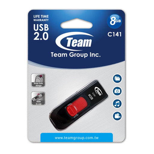 Team C141 8GB USB 2.0 Red USB Flash Drive - IT Supplies Ltd