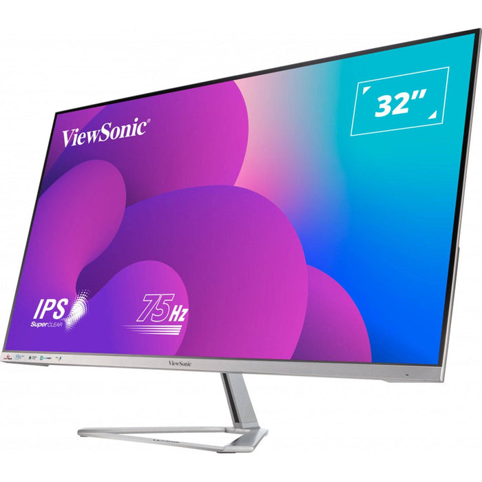 Viewsonic VX3276-MHD-3 32-Inch Full HD, Frameless IPS Monitor, 1080p, 1920 x 1080 Resolution, 75Hz, HDMI, VGA, DisplayPort, Speakers - IT Supplies Ltd